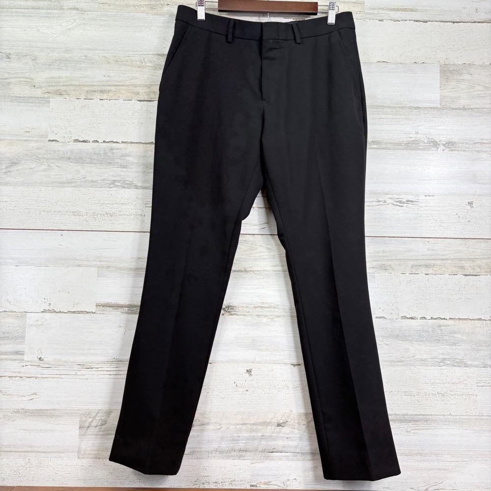 Egara Mens‎ Black Skinny Fit Stretch Dress Pants Trousers Size 33x31